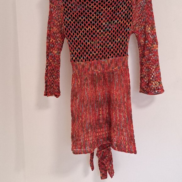 Neslay Paris Multi Colored Knit Front Tie Sweater Misses Size Misses S/M - Picture 11 of 13